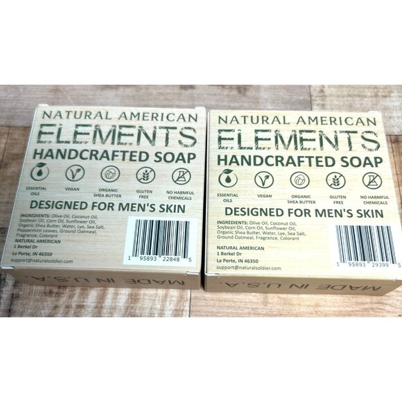 Natural American Elements Mens Bar Soap Set - Spring Falls & Eucalyptus Aloe - Picture 3 of 4